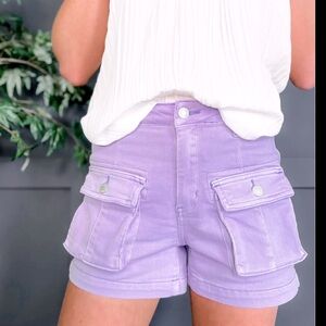 Judy Blue Lavender Garment Dyed Shorts  JB150212C size XL